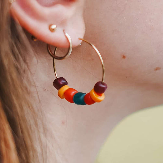 Beaded Hoop Earrings