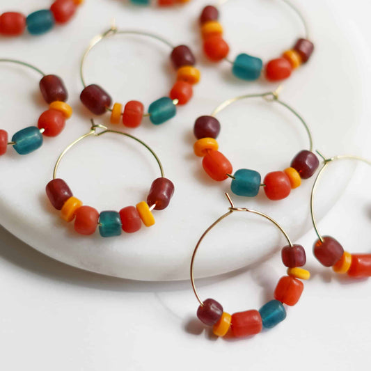 Beaded Hoop Earrings