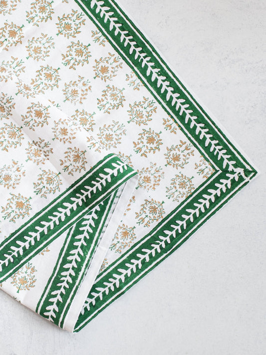 Table Runner - Lotus, Evergreen & Gold
