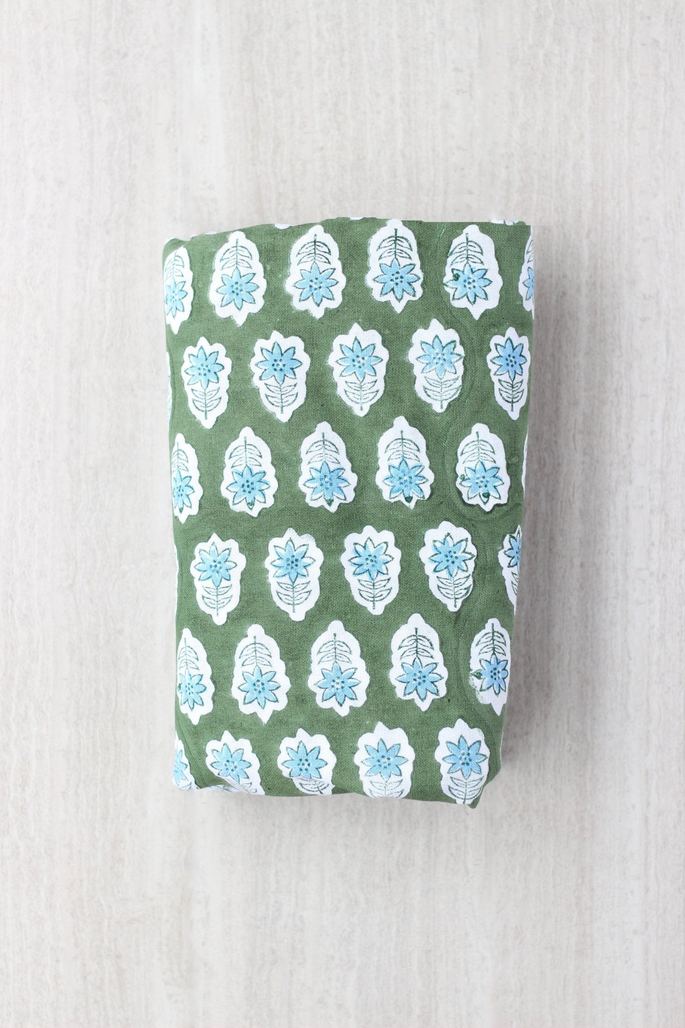 Table Throw - Poinsettia, Sage & Uniform Blue