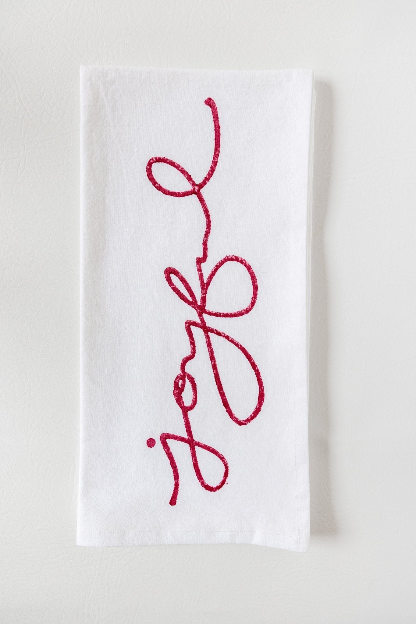 Tea Towel - Joyful, Red