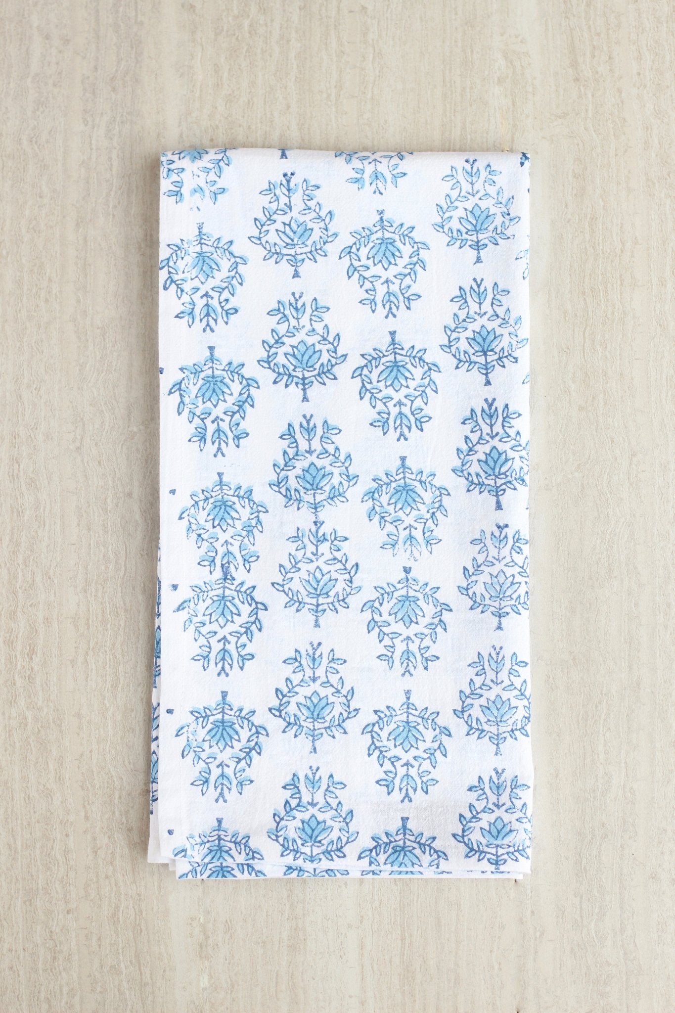Tea Towel - Lotus, Navy & Uniform Blue