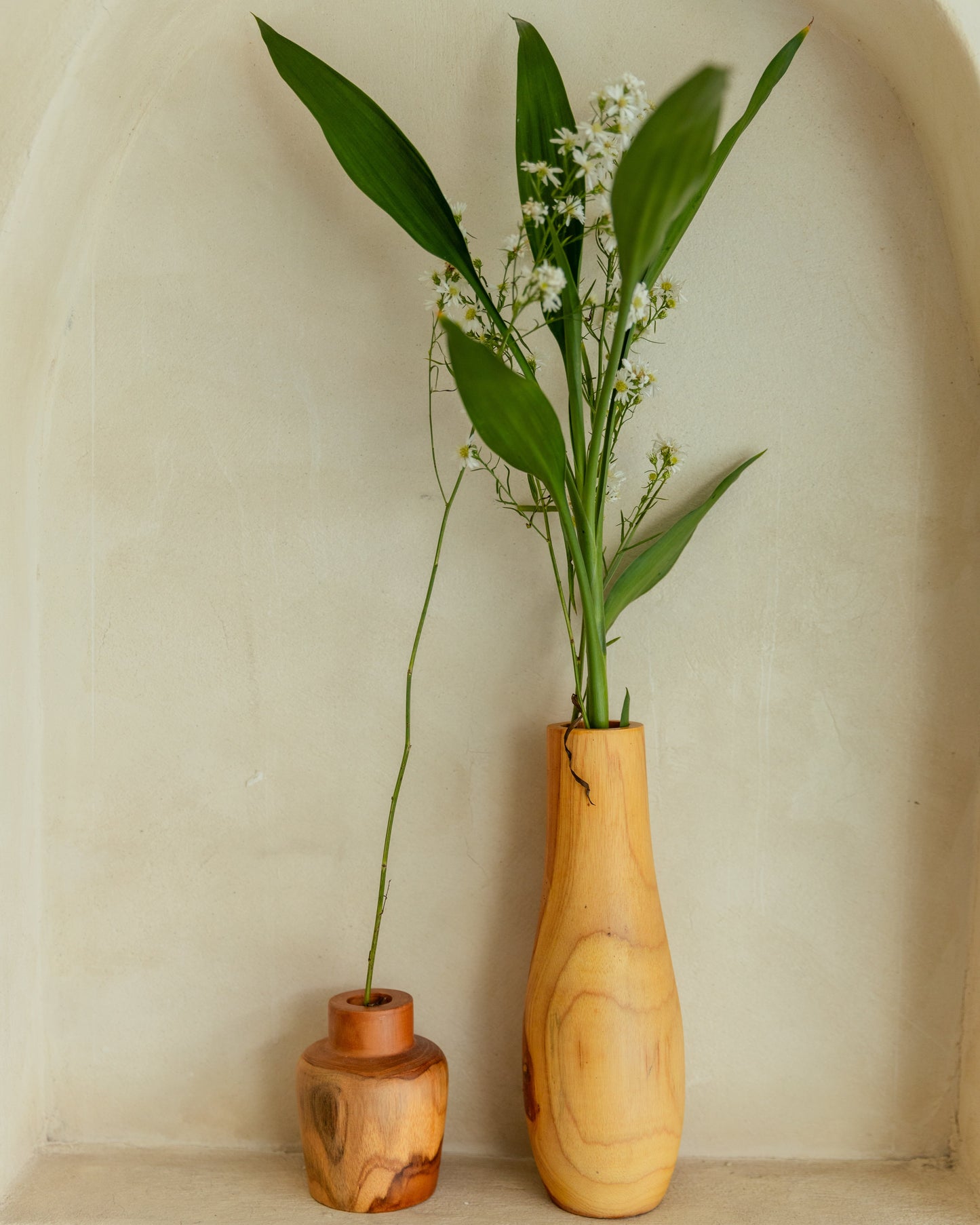 Teak Flower Vases